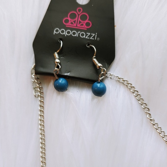 Paparazzi Blue Bead Necklace Earring Set - Picture 3 of 5
